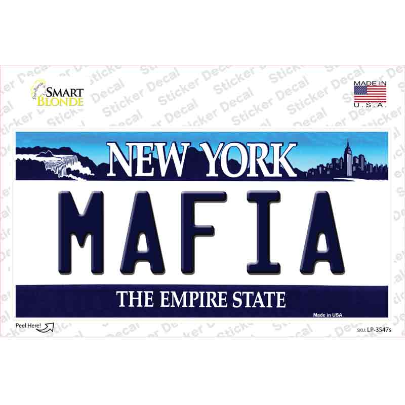 LP-3547s-M Mafia   York Background Novelty Sticker Decal - Medium