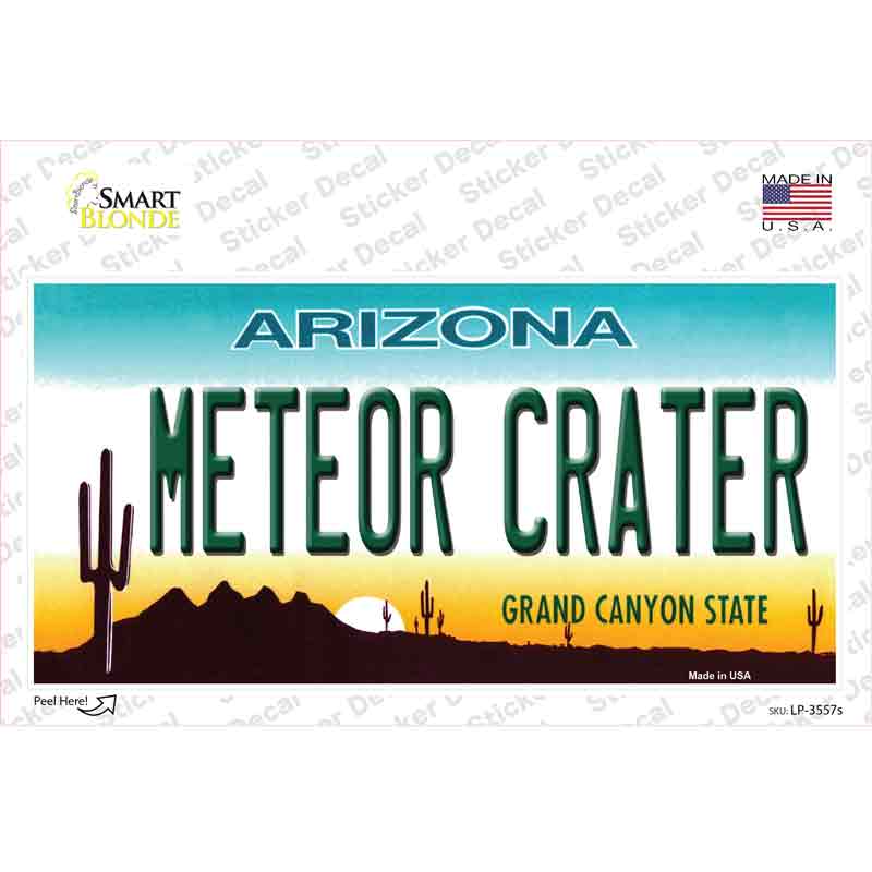 LP-3557s-M Arizona Meteor Crater Novelty Sticker Decal - Medium
