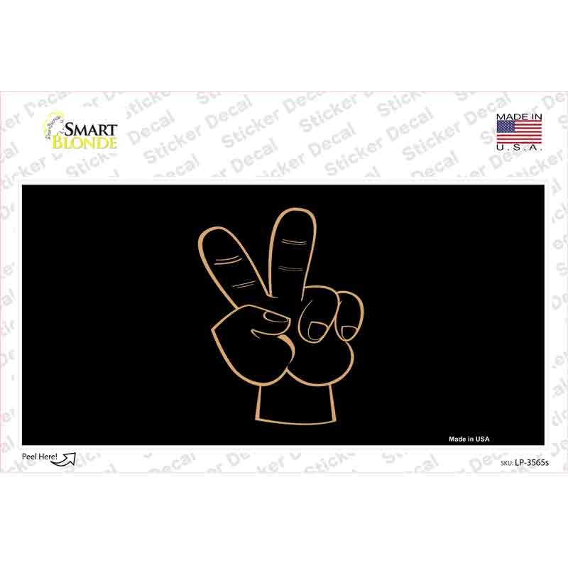 LP-3565s-M Peace Fingers Novelty Sticker Decal - Medium