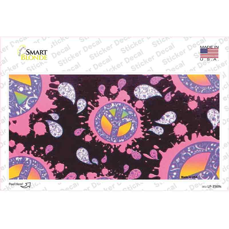 LP-3569s-M Peaces Floating Paisleys Novelty Sticker Decal - Medium