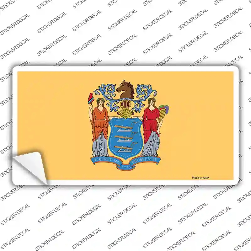 LP-3593s-XL   Jersey State Flag Novelty Sticker Decal - Extra Large