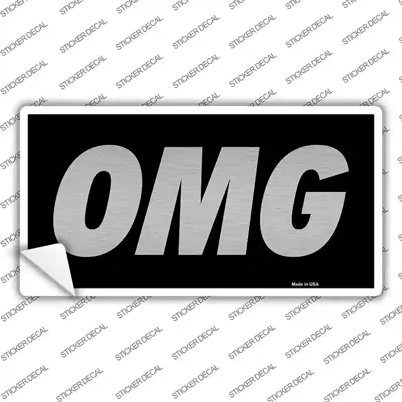 LP-13615s-L OMG Black Novelty Sticker Decal - Large