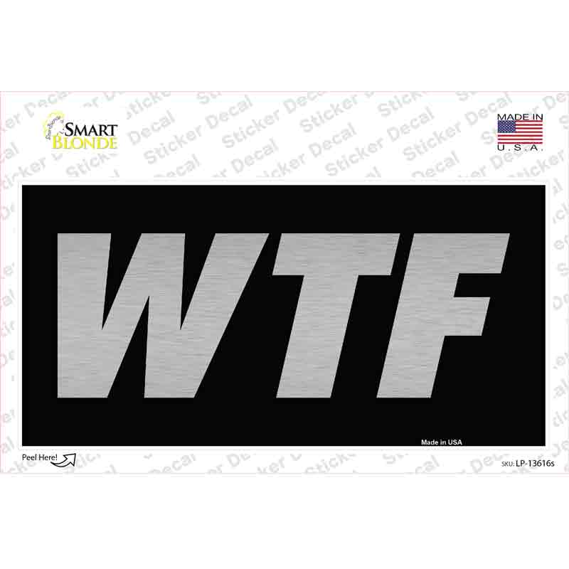LP-13616s-M WTF Black Novelty Sticker Decal - Medium