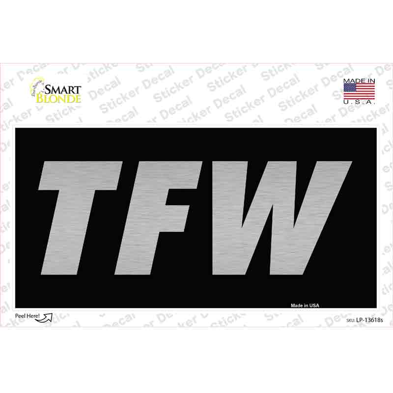 LP-13618s-M TFW Black Novelty Sticker Decal - Medium