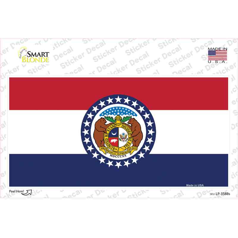 LP-3588s-M Missouri State Flag Novelty Sticker Decal - Medium