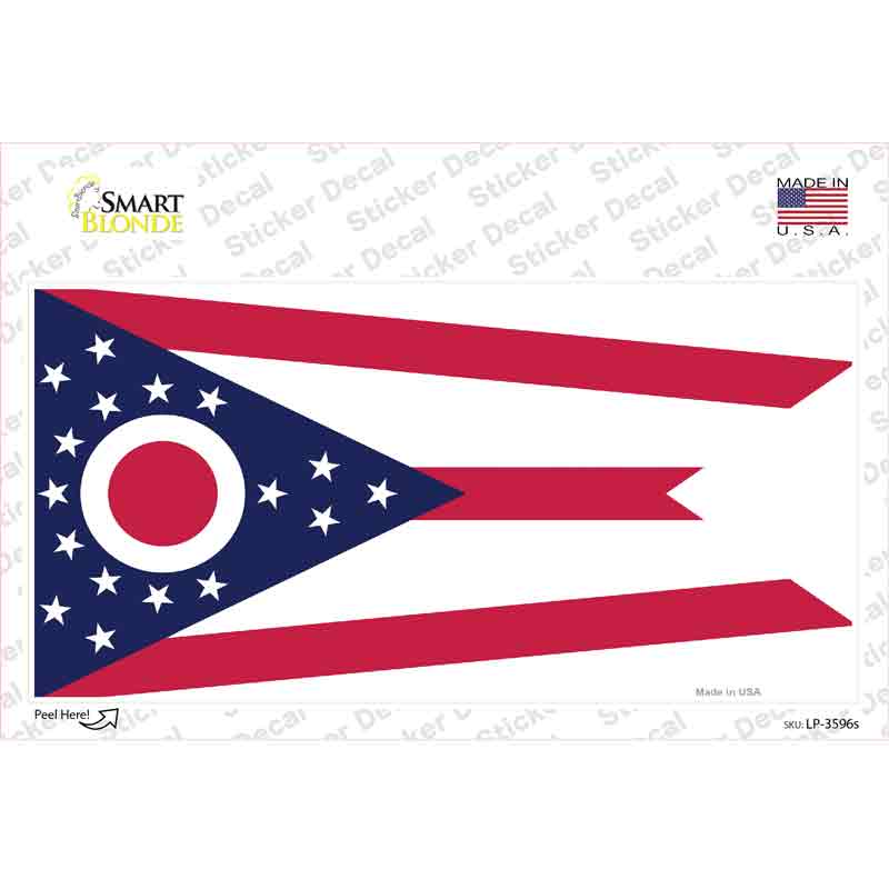 LP-3596s-M Ohio State Flag Novelty Sticker Decal - Medium
