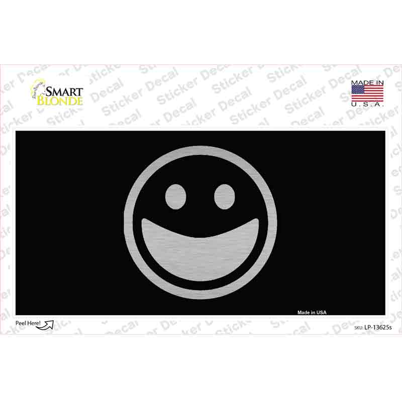 LP-13625s-M Happy Black Novelty Sticker Decal - Medium