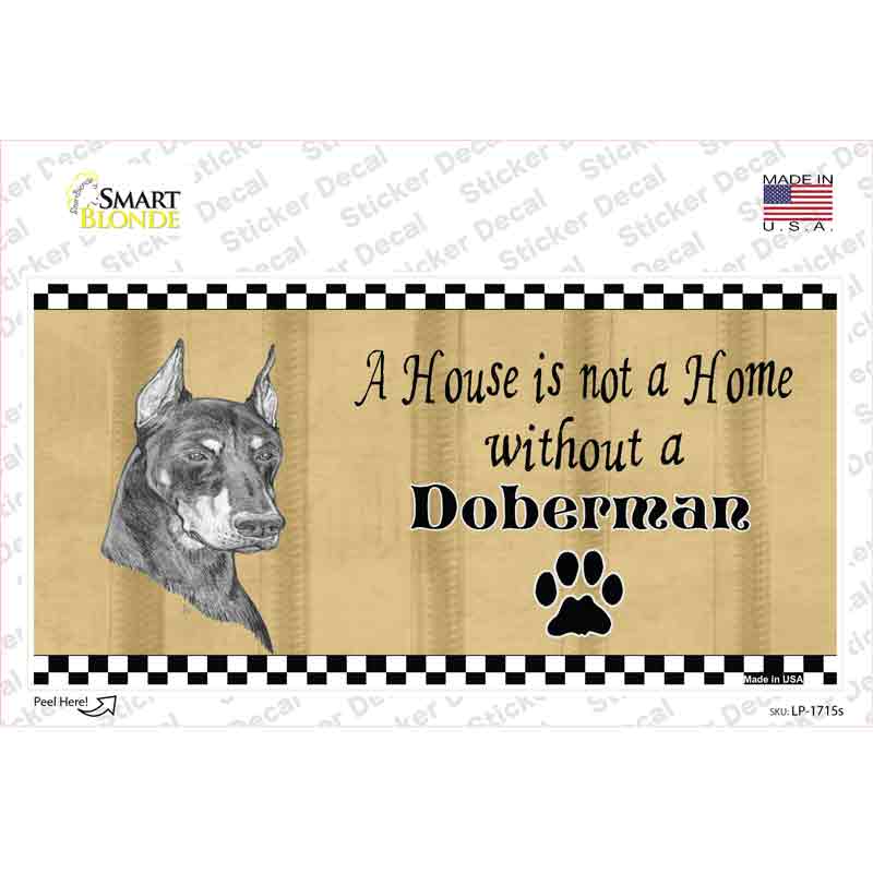 LP-1715s-M Pencil Sketch Doberman Dog Novelty Sticker Decal - Medium