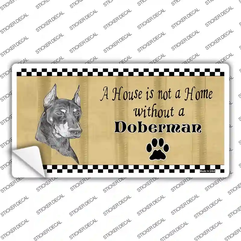 LP-1715s-S Pencil Sketch Doberman Dog Novelty Sticker Decal - Small