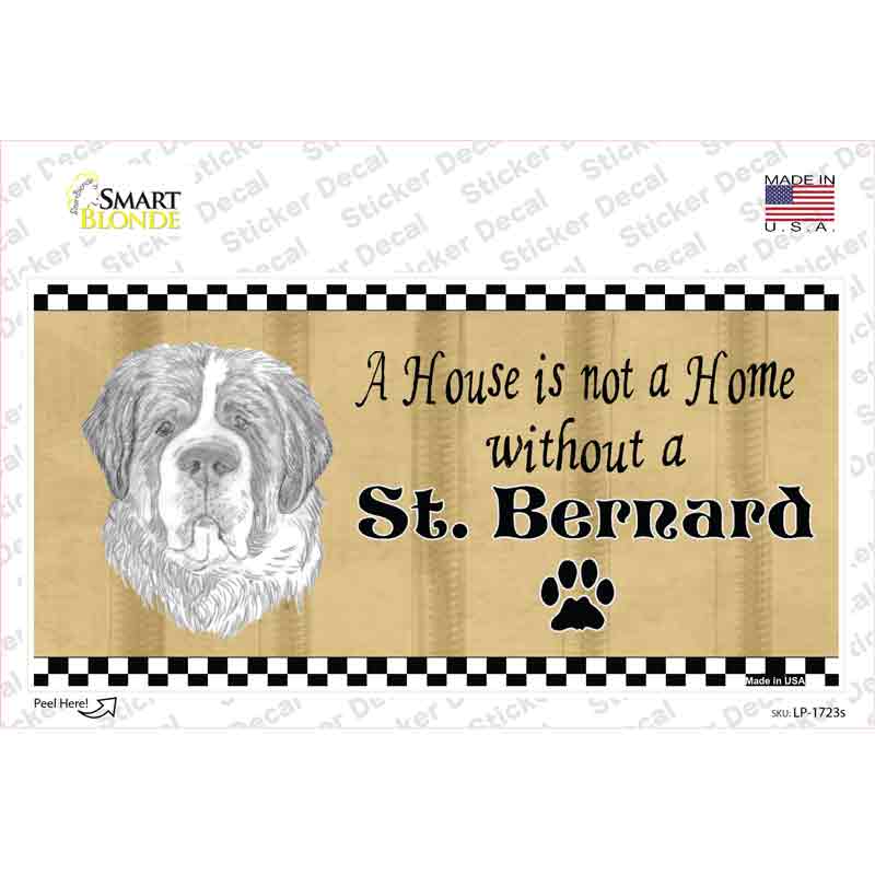 LP-1723s-M Pencil Sketch Saint Bernard Novelty Sticker Decal - Medium