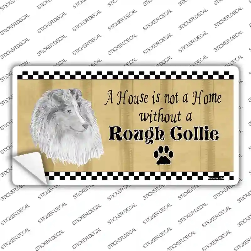 LP-1725s-S Pencil Sketch Rough Collie Novelty Sticker Decal - Small