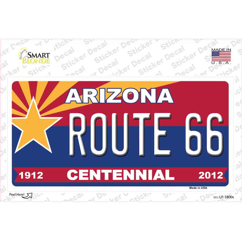 LP-1800s-M Arizona Centennial Route 66 Novelty Sticker Decal - Medium