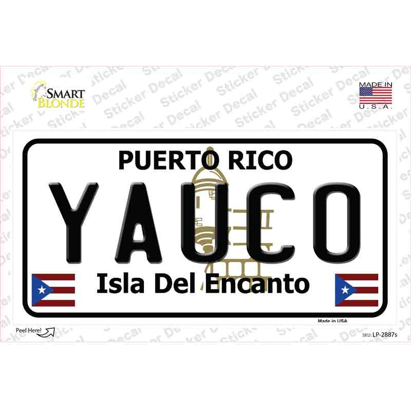 LP-2887s-M Yauco Puerto Rico Novelty Sticker Decal - Medium