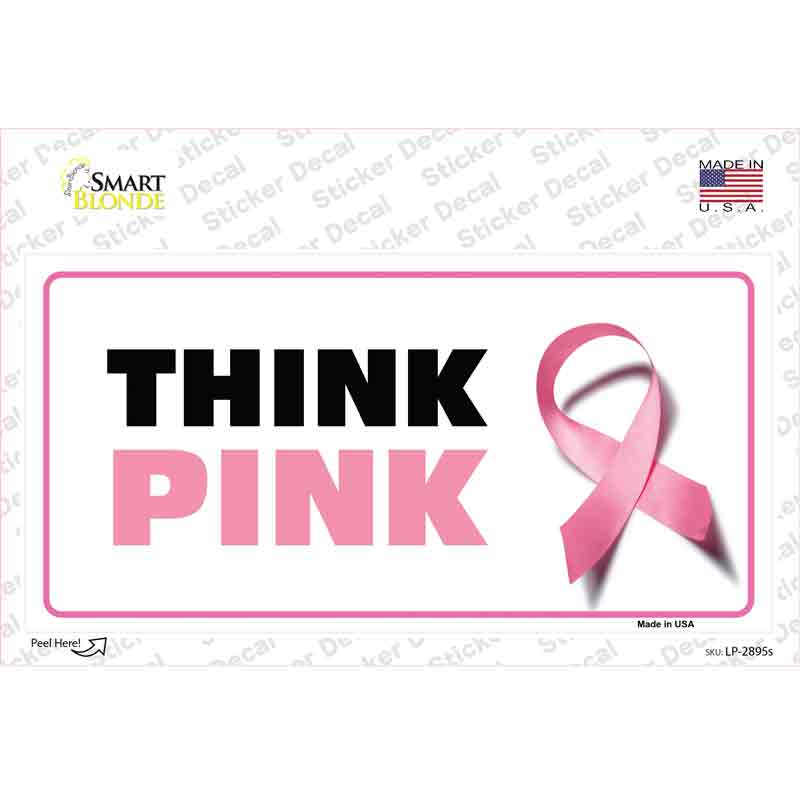 LP-2895s-M Think Pink Novelty Sticker Decal - Medium