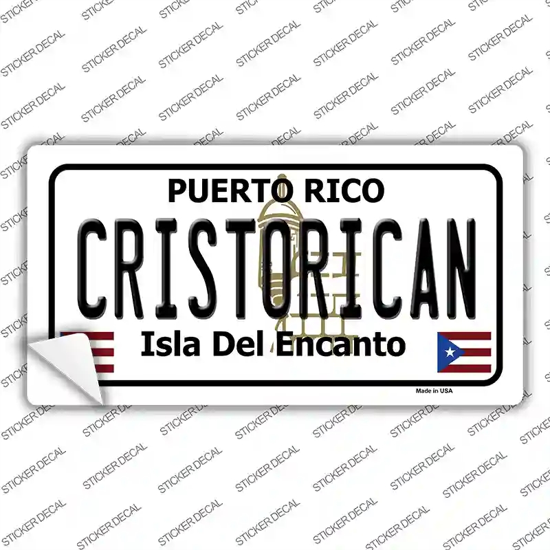 LP-4344s-S Cristorican Puerto Rico Novelty Sticker Decal - Small
