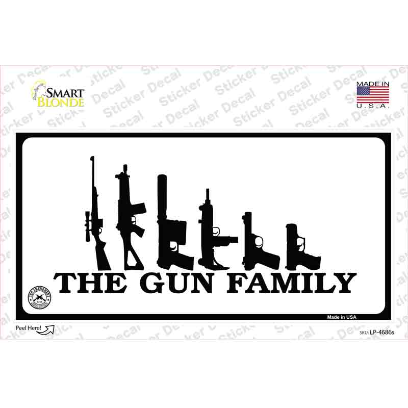 LP-4686s-M The Gun Family Novelty Sticker Decal - Medium