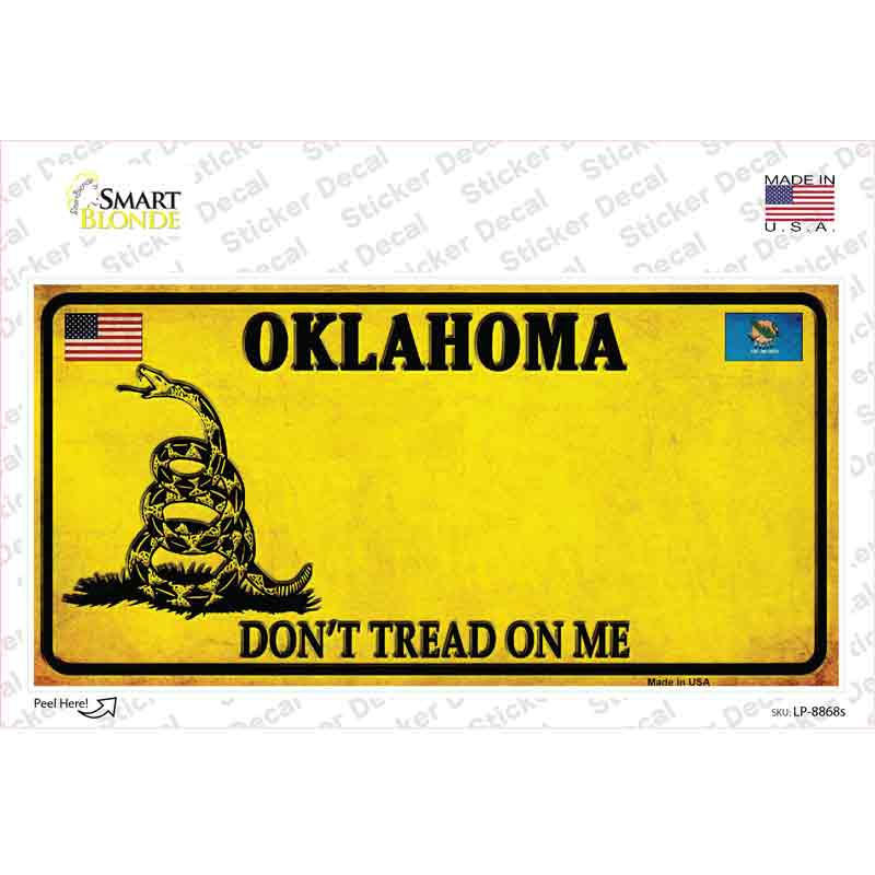 LP-8868s-M Oklahoma Dont Tread on Me Novelty Sticker Decal - Medium