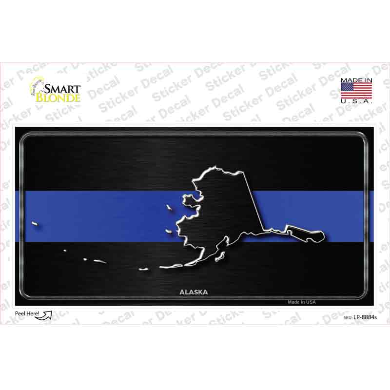 LP-8884s-M Alaska Thin Blue Line Novelty Sticker Decal - Medium
