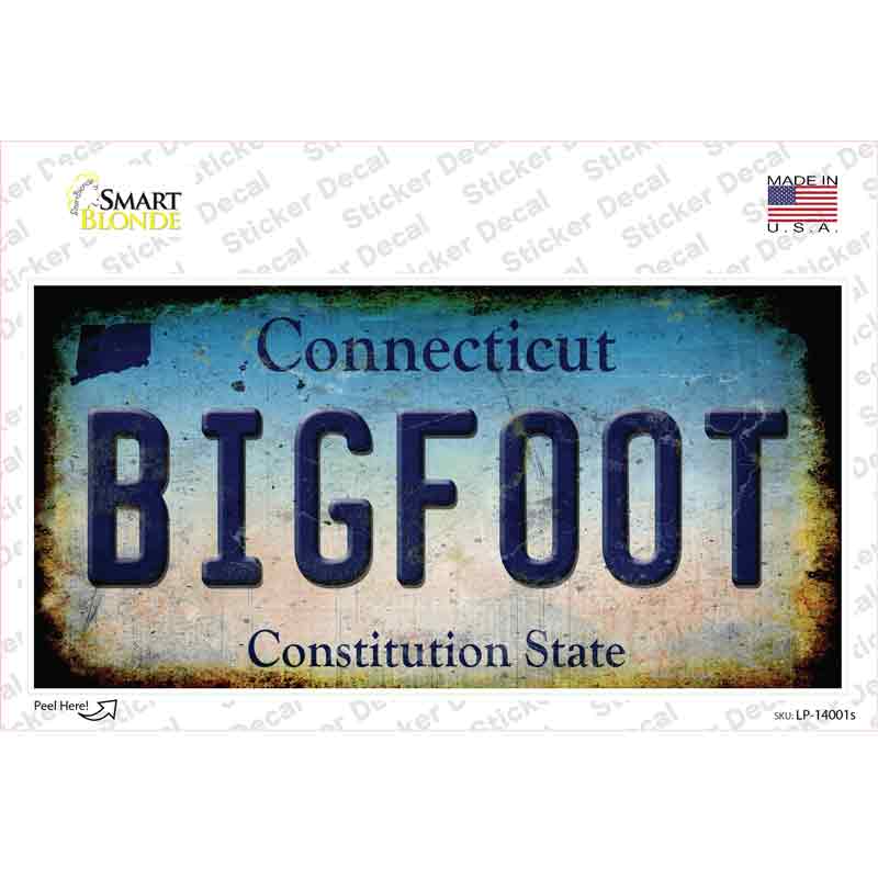 LP-14001s-M Bigfoot Connecticut Novelty Sticker Decal - Medium