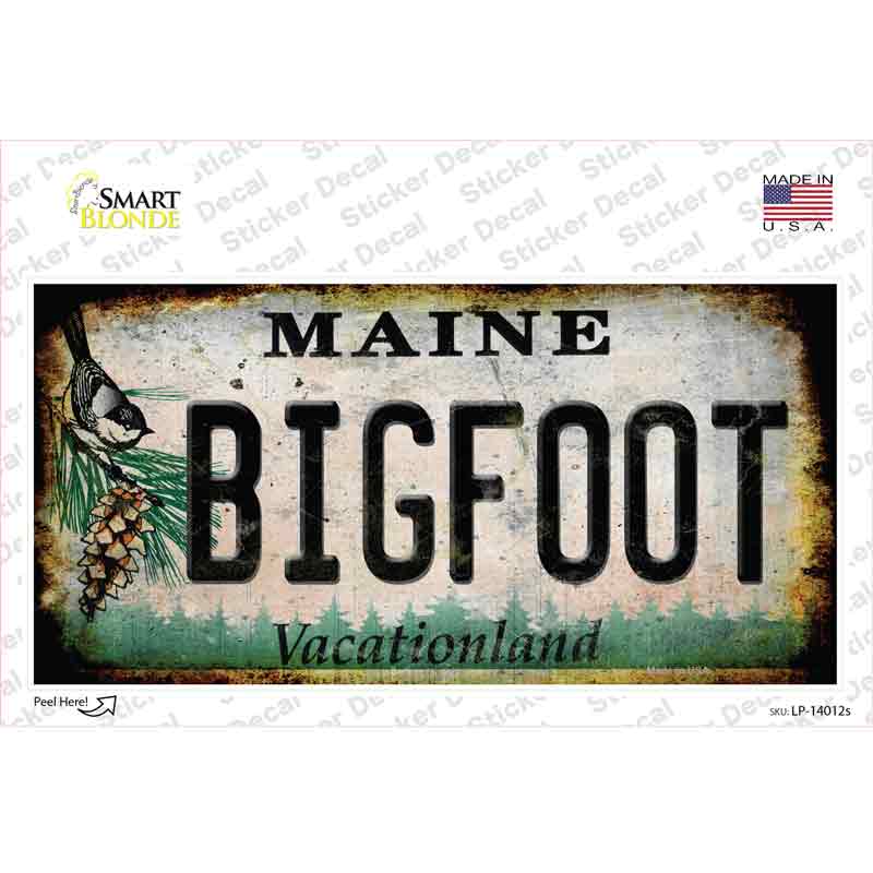 LP-14012s-M Bigfoot Maine Novelty Sticker Decal - Medium