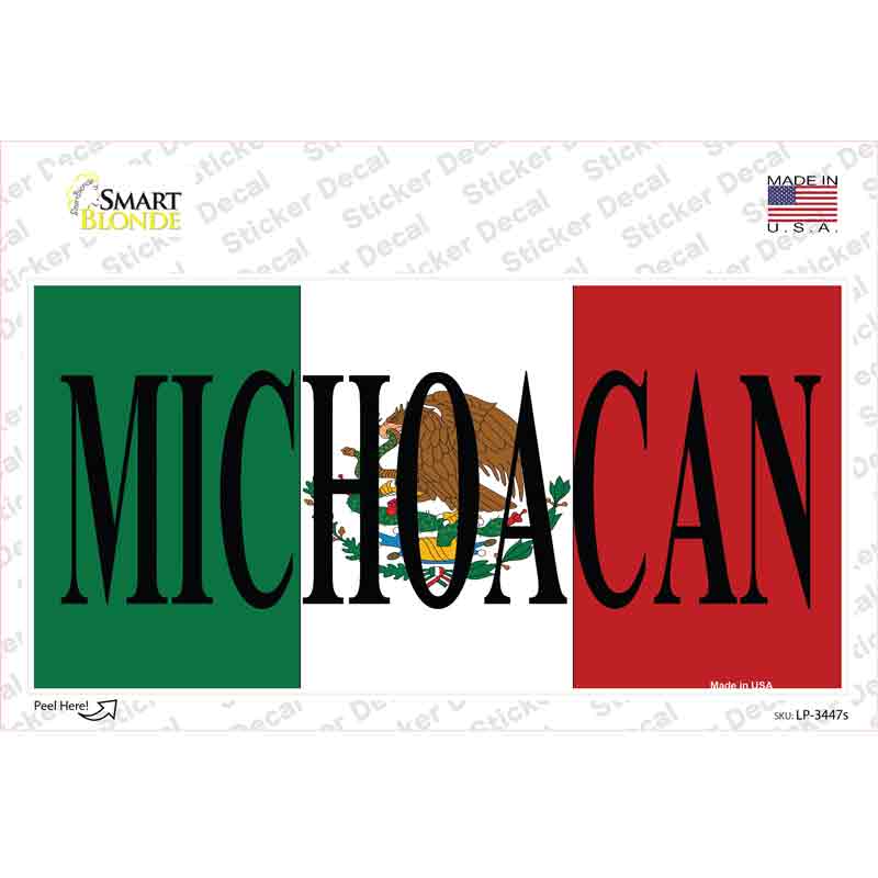 LP-3447s-M Michoacan Mexico Background Novelty Sticker Decal - Medium
