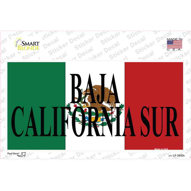 LP-3450s-M Baja California Sur Background Novelty Sticker Decal - Medium