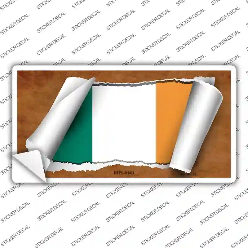 LP-9061s-S Ireland Flag Scroll Novelty Sticker Decal - Small