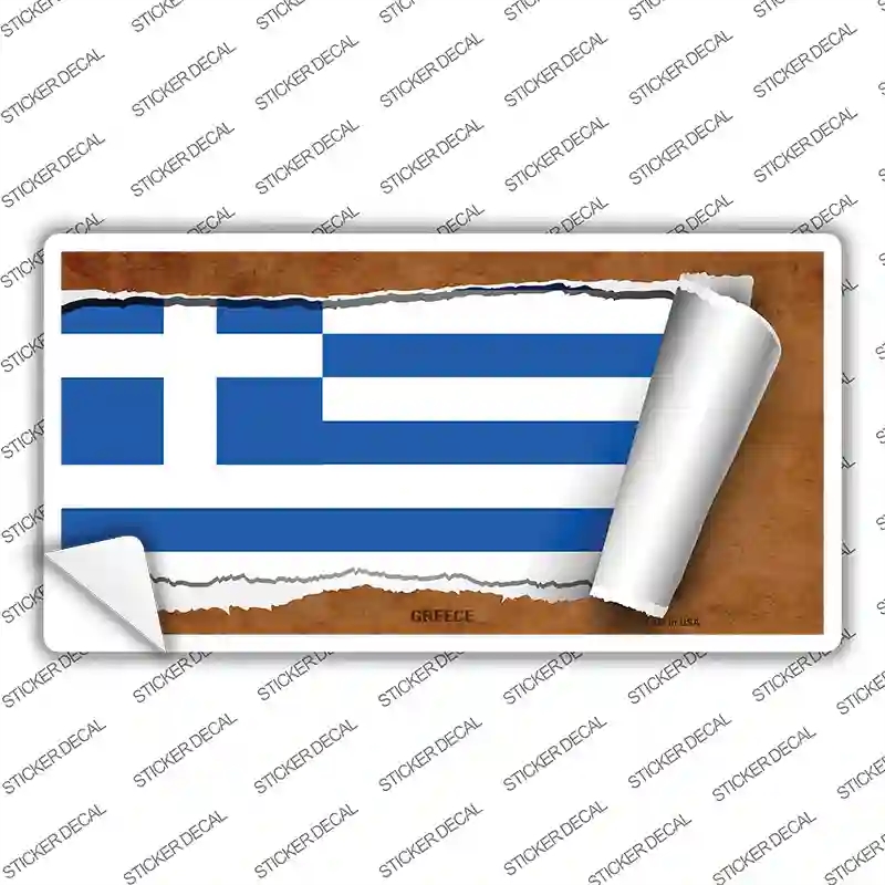 LP-9092s-XL Greece Flag Scroll Novelty Sticker Decal - Extra Large