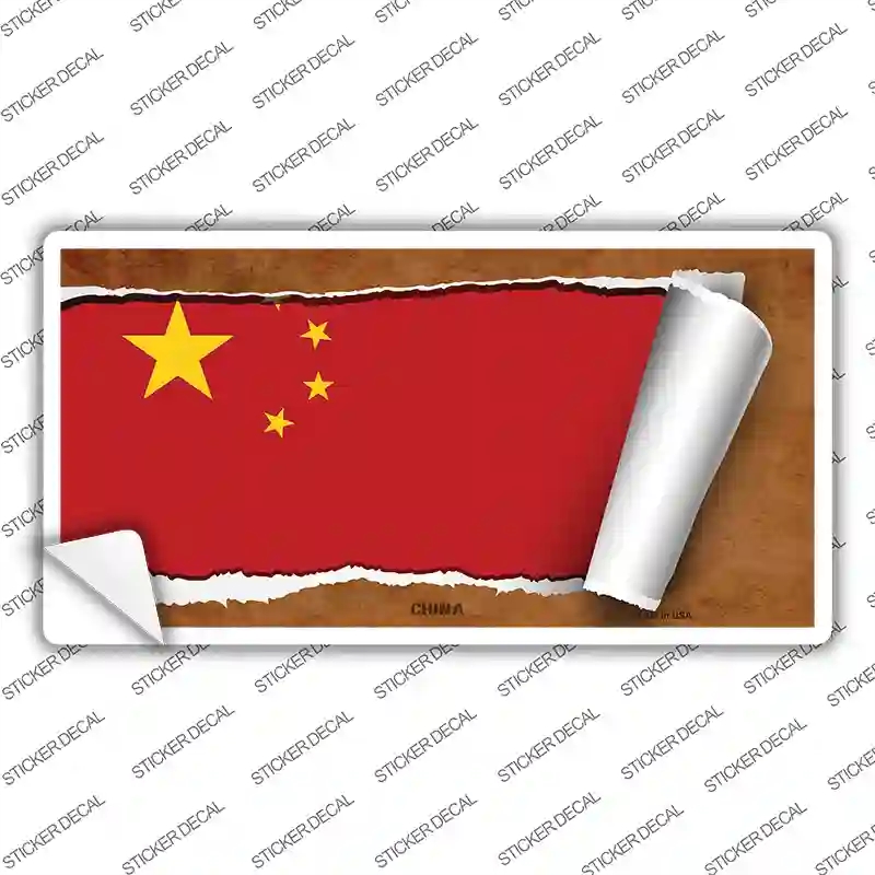 LP-9096s-S China Flag Scroll Novelty Sticker Decal - Small
