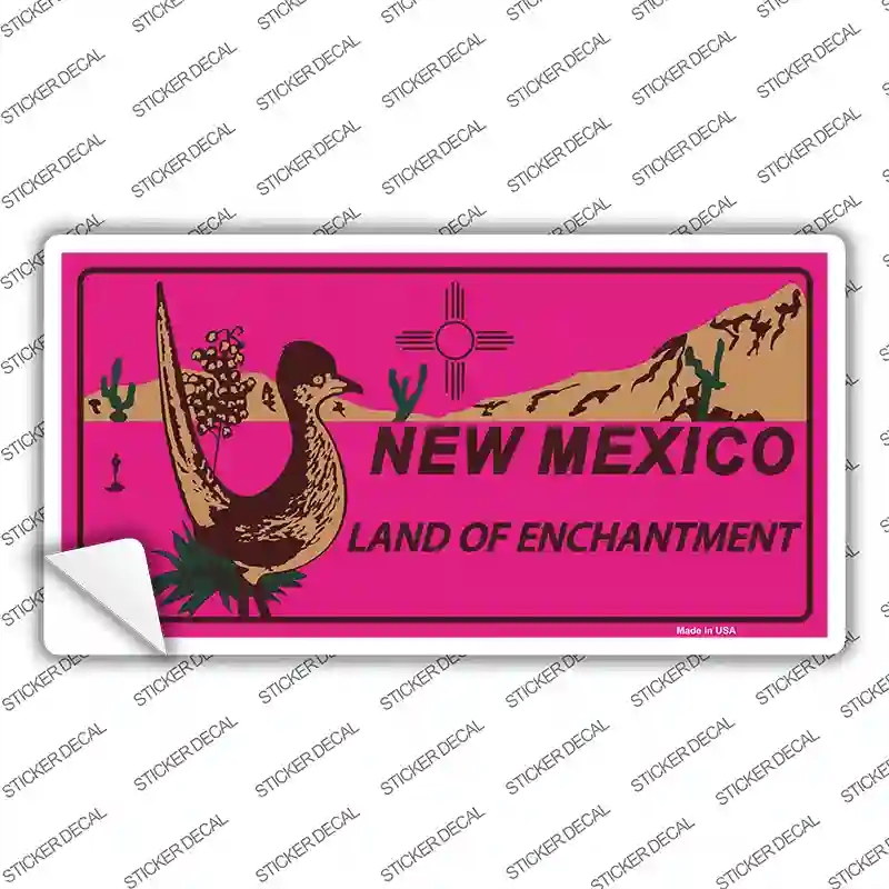 LP-2479s-L Roadrunner Pink   Mexico Novelty Sticker Decal - Large