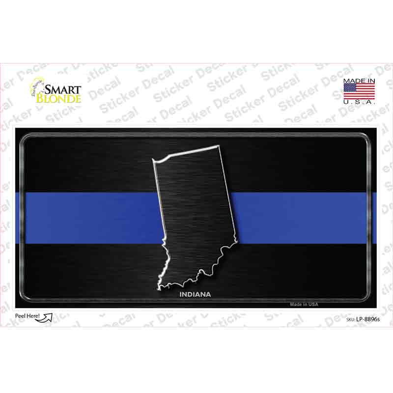 LP-8896s-M Indiana Thin Blue Line Novelty Sticker Decal - Medium