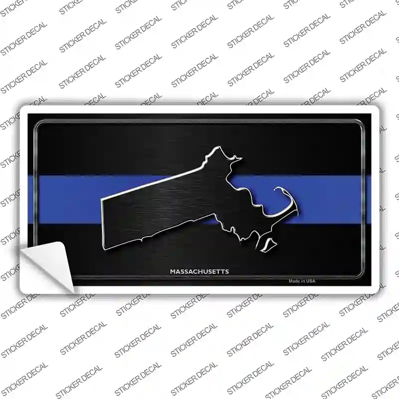 LP-8903s-XL Massachusetts Thin Blue Line Novelty Sticker Decal - Extra Large
