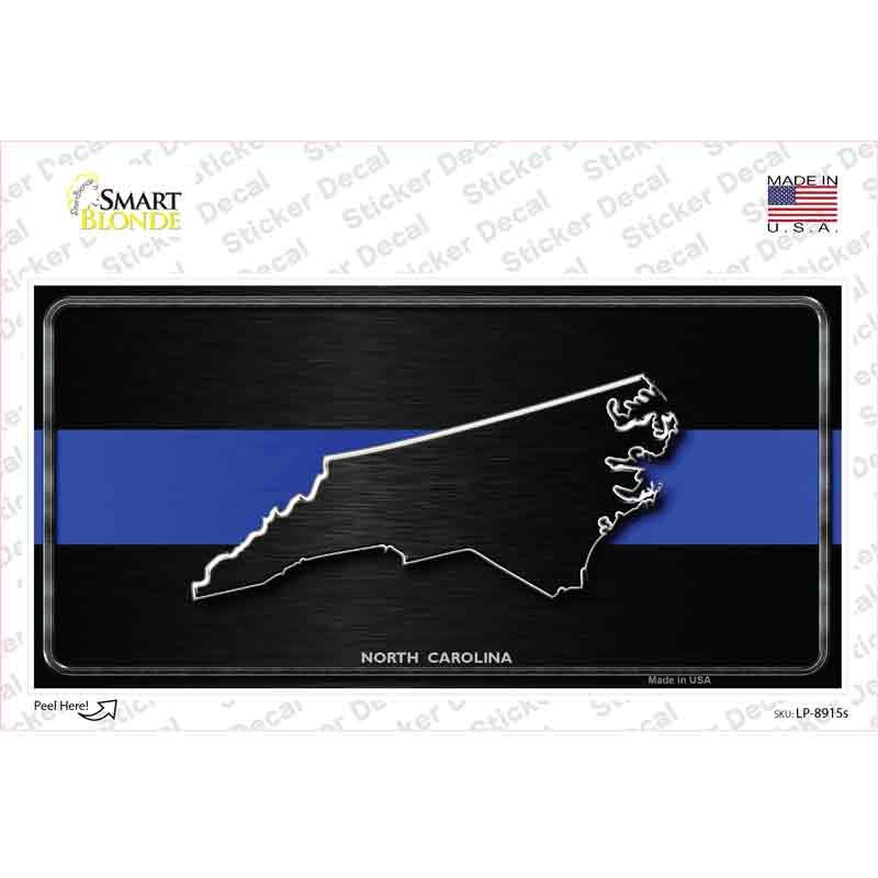 LP-8915s-M North Carolina Thin Blue Line Novelty Sticker Decal - Medium