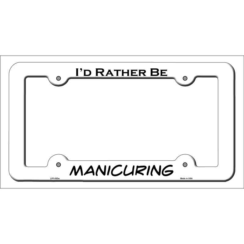 LPF-053w 12 x 6 in. Manicuring Novelty Metal License Plate Frame, White