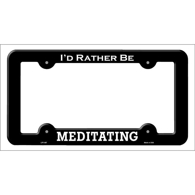 LPF-067b 12 x 6 in. Meditating Novelty Metal License Plate Frame, Black