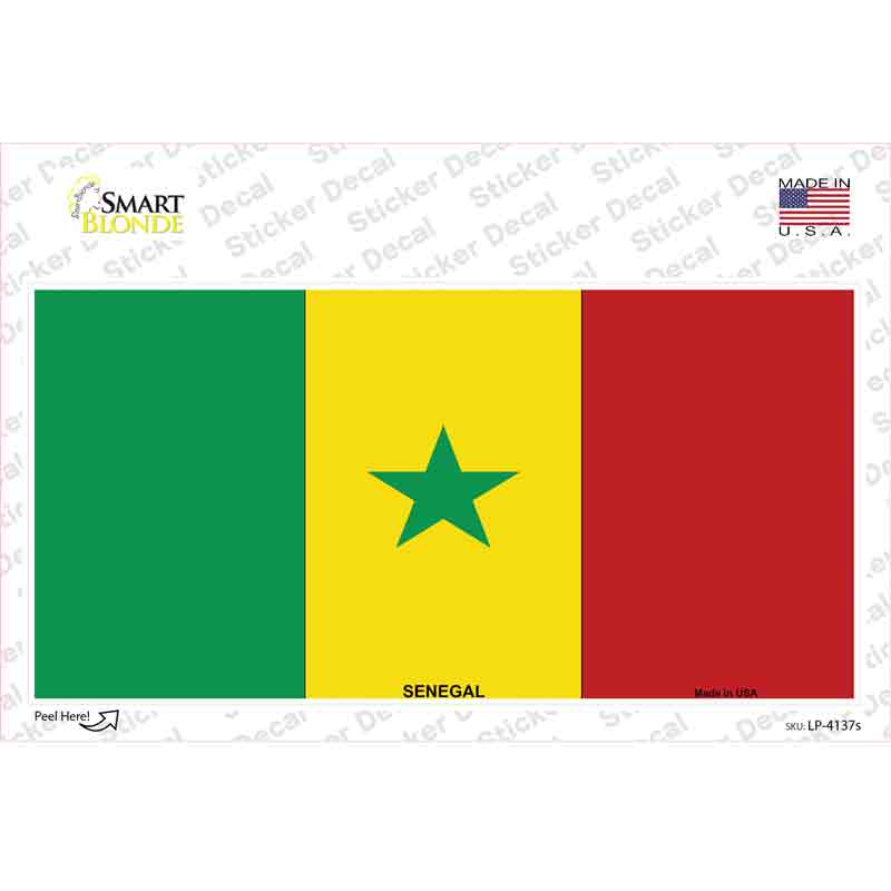 LP-4137s-M Senegal Flag Novelty Sticker Decal - Medium