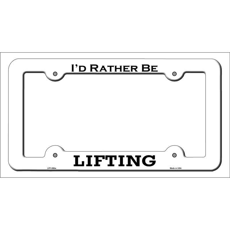 LPF-068w 12 x 6 in. Lifting Novelty Metal License Plate Frame, White