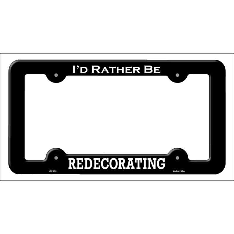 LPF-075b 12 x 6 in. Redecorating Novelty Metal License Plate Frame, Black