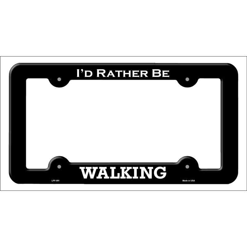 LPF-091b 12 x 6 in. Walking Novelty Metal License Plate Frame, Black