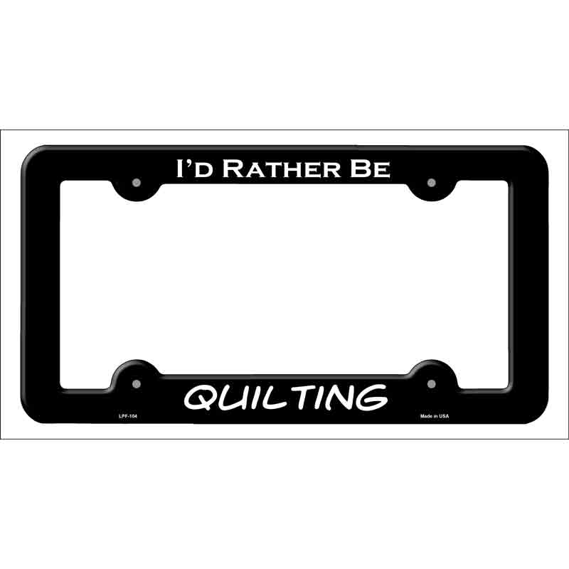 LPF-104b 12 x 6 in. Quilting Novelty Metal License Plate Frame, Black