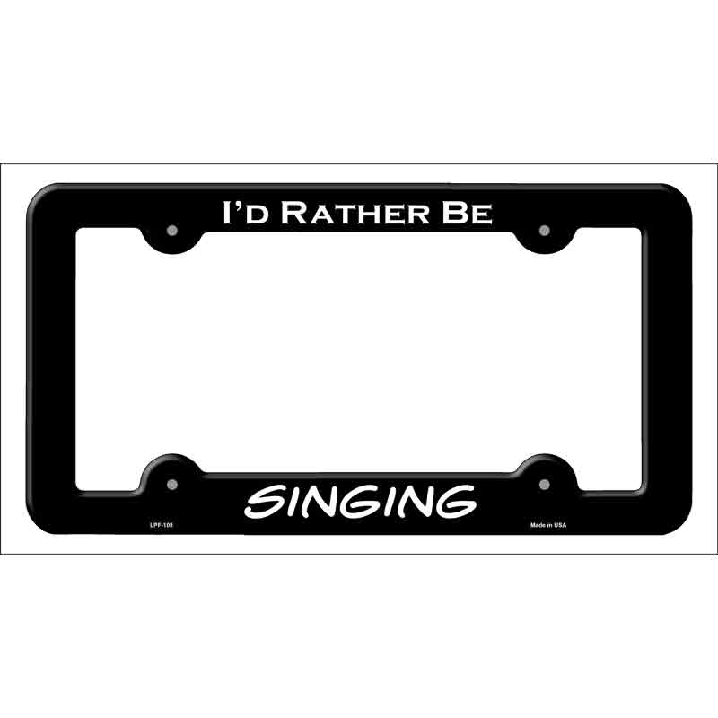 LPF-108b 12 x 6 in. Singing Novelty Metal License Plate Frame, Black