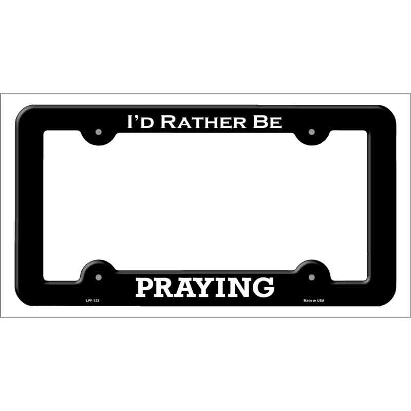 LPF-133b 12 x 6 in. Praying Novelty Metal License Plate Frame, Black