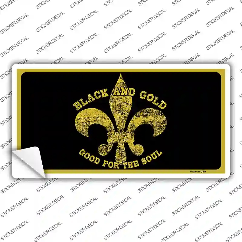 LP-4465s-XL Saints Fleur De Lis Black Gold Novelty Sticker Decal - Extra Large