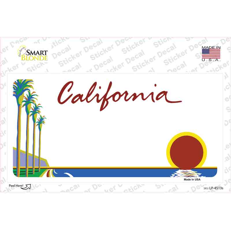 LP-4513s-M California State Blank Novelty Sticker Decal - Medium