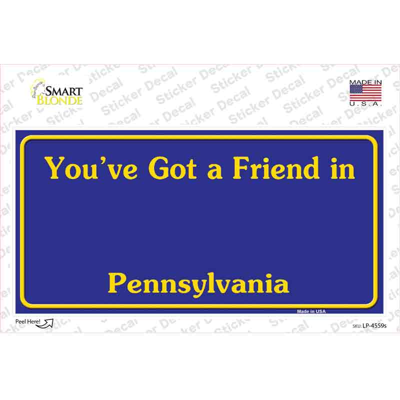 LP-4559s-M Pennsylvania State Background Novelty Sticker Decal - Medium