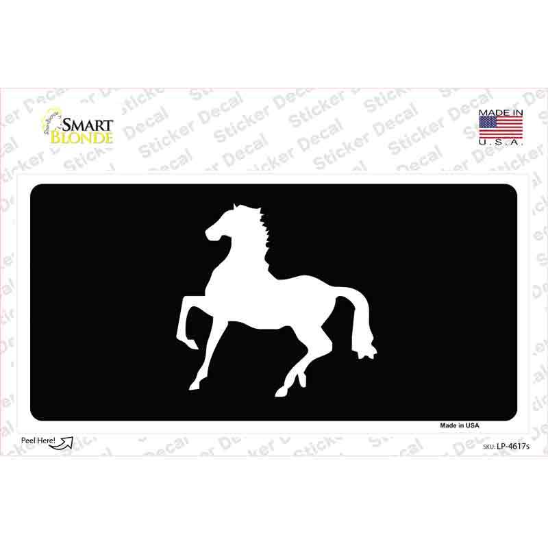 LP-4617s-M Horse on Black Novelty Sticker Decal - Medium