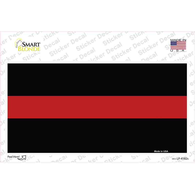 LP-4182s-M Thin Red Line Fire Novelty Sticker Decal - Medium