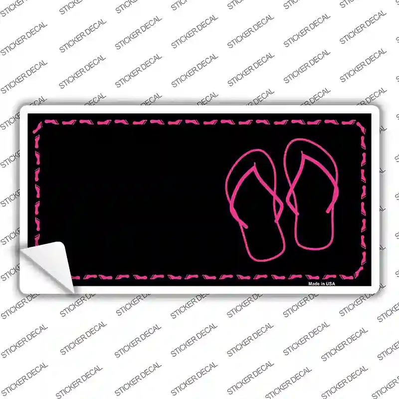 LP-4229s-S Flip Flops Pink Offset Novelty Sticker Decal - Small