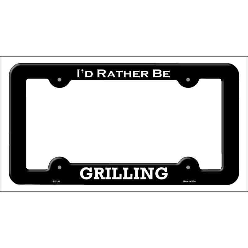 LPF-165b 12 x 6 in. Grilling Novelty Metal License Plate Frame, Black