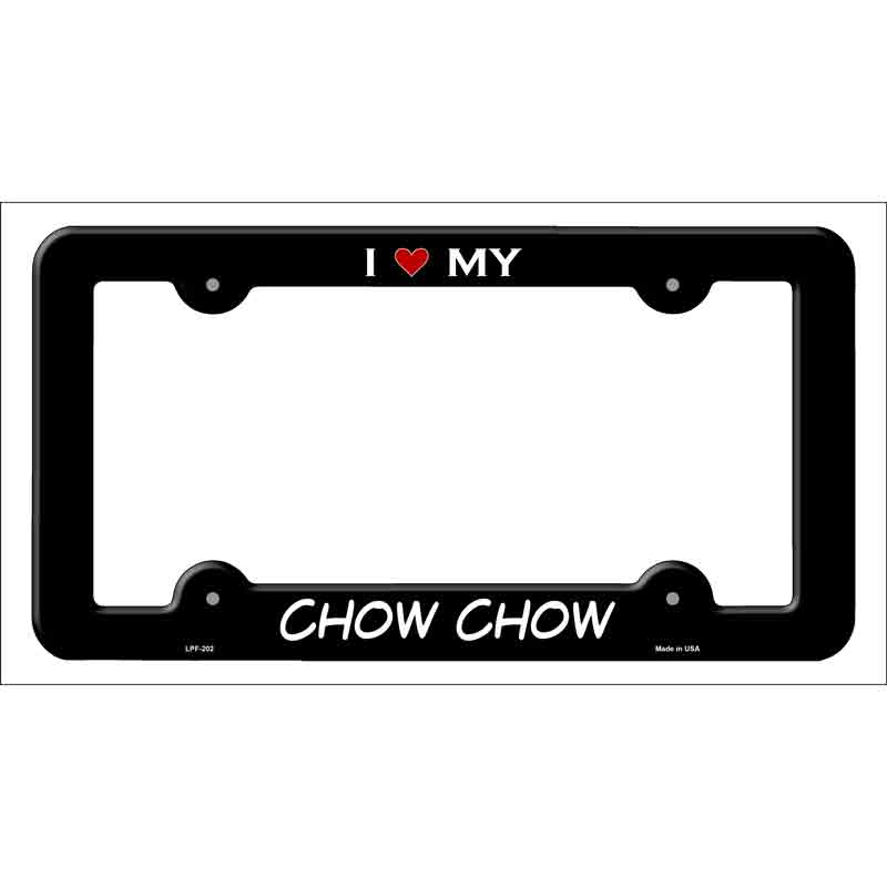 LPF-202b 12 x 6 in. Chow Chow Novelty Metal License Plate Frame, Black
